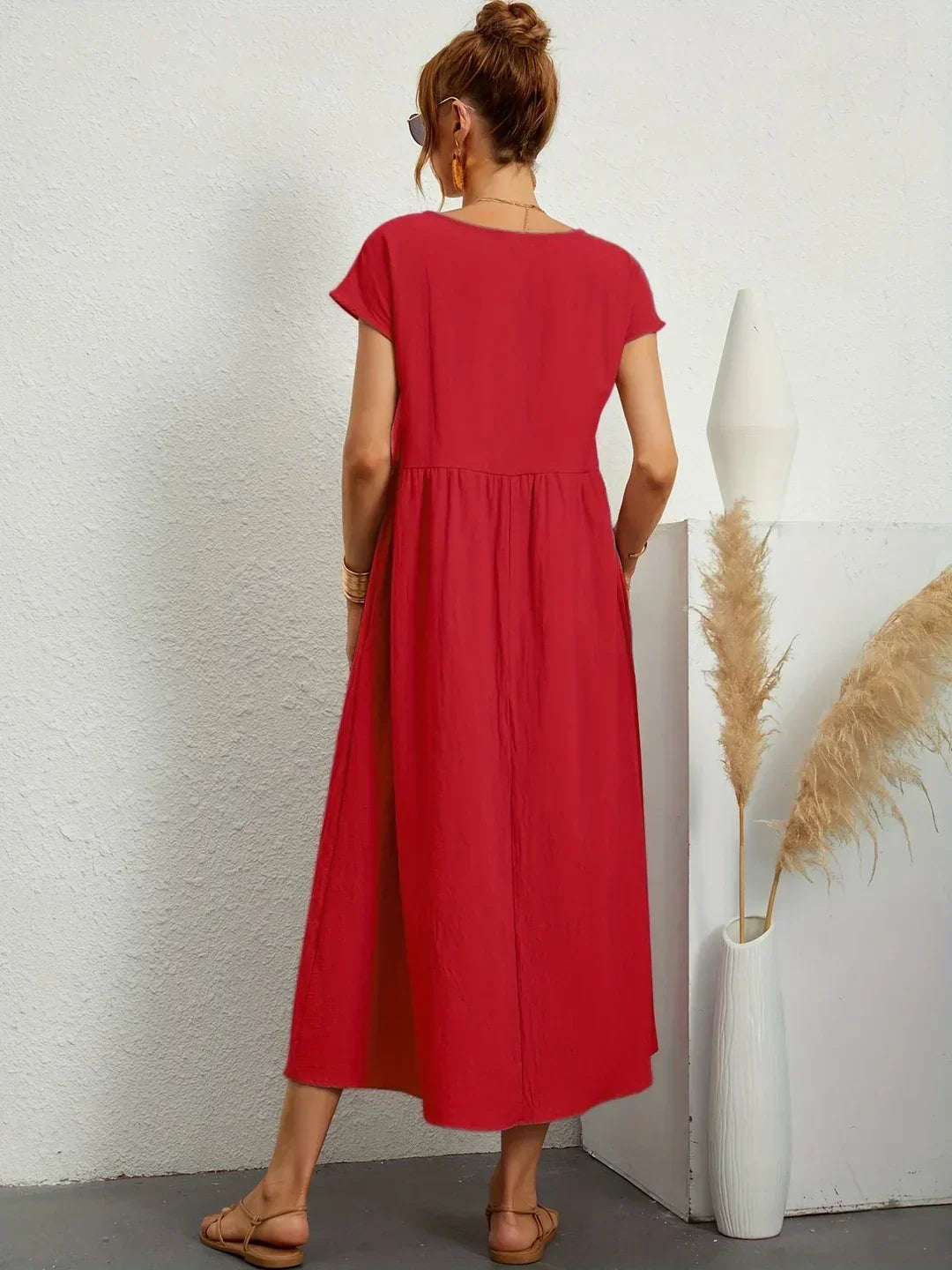 Flowy Midi Dress Timeless Elegance - Style 2