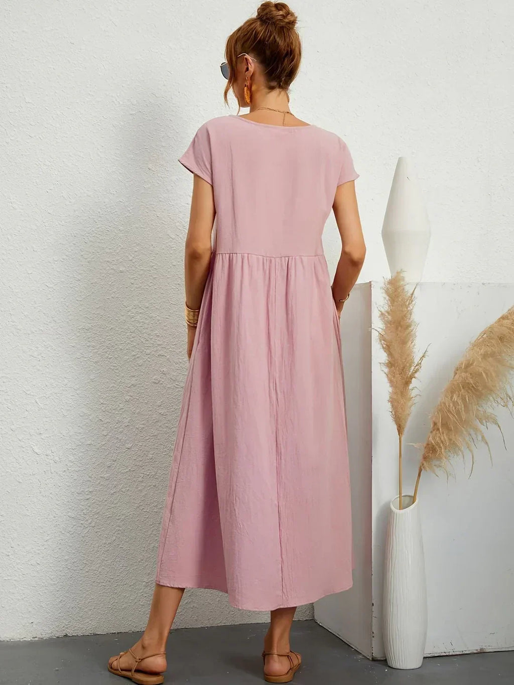 Flowy Midi Dress Timeless Elegance - Style 2