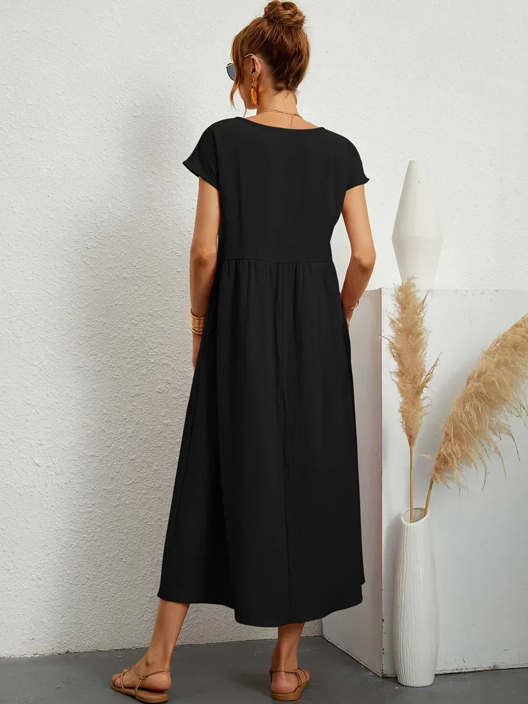 Flowy Midi Dress Timeless Elegance - Style 2
