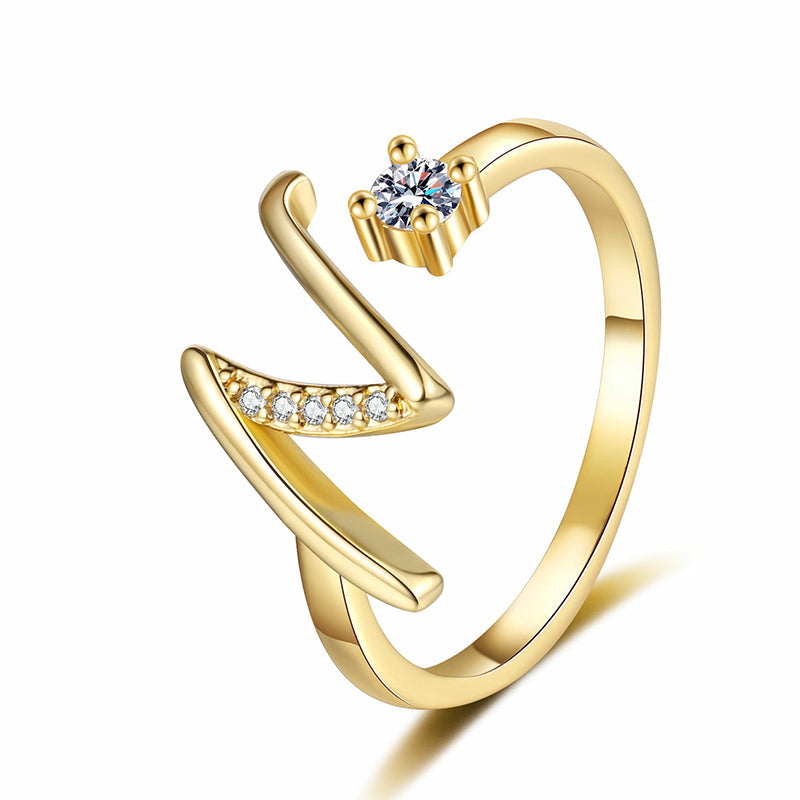 Personalized Initial Heart Ring