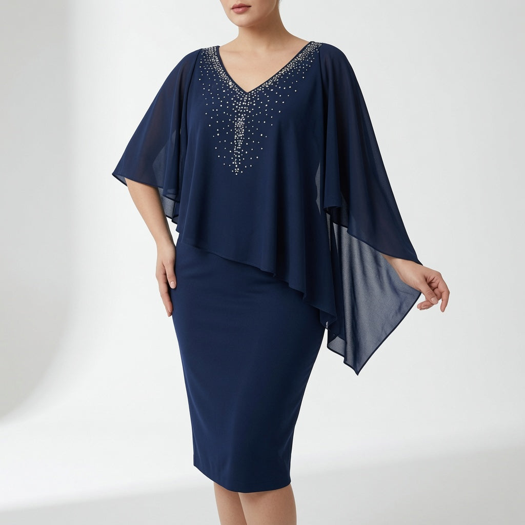 Elegant Draped Dress Refined Shine