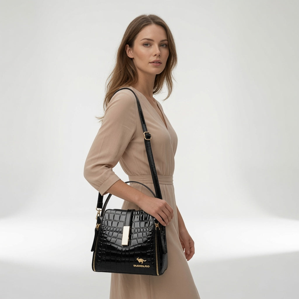 Elegant Croc Effect Bag Everyday Luxury