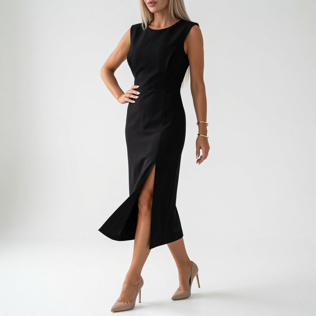 Midi Dress Refined Silhouette Elegance