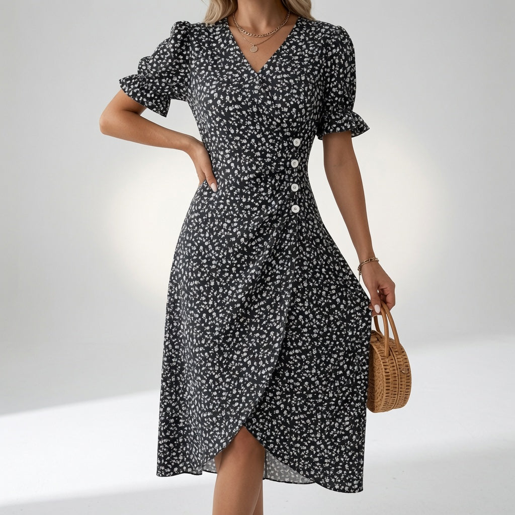 Floral Wrap Dress Summer Elegance