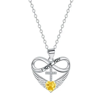 Infinity Heart Birthstone Necklace