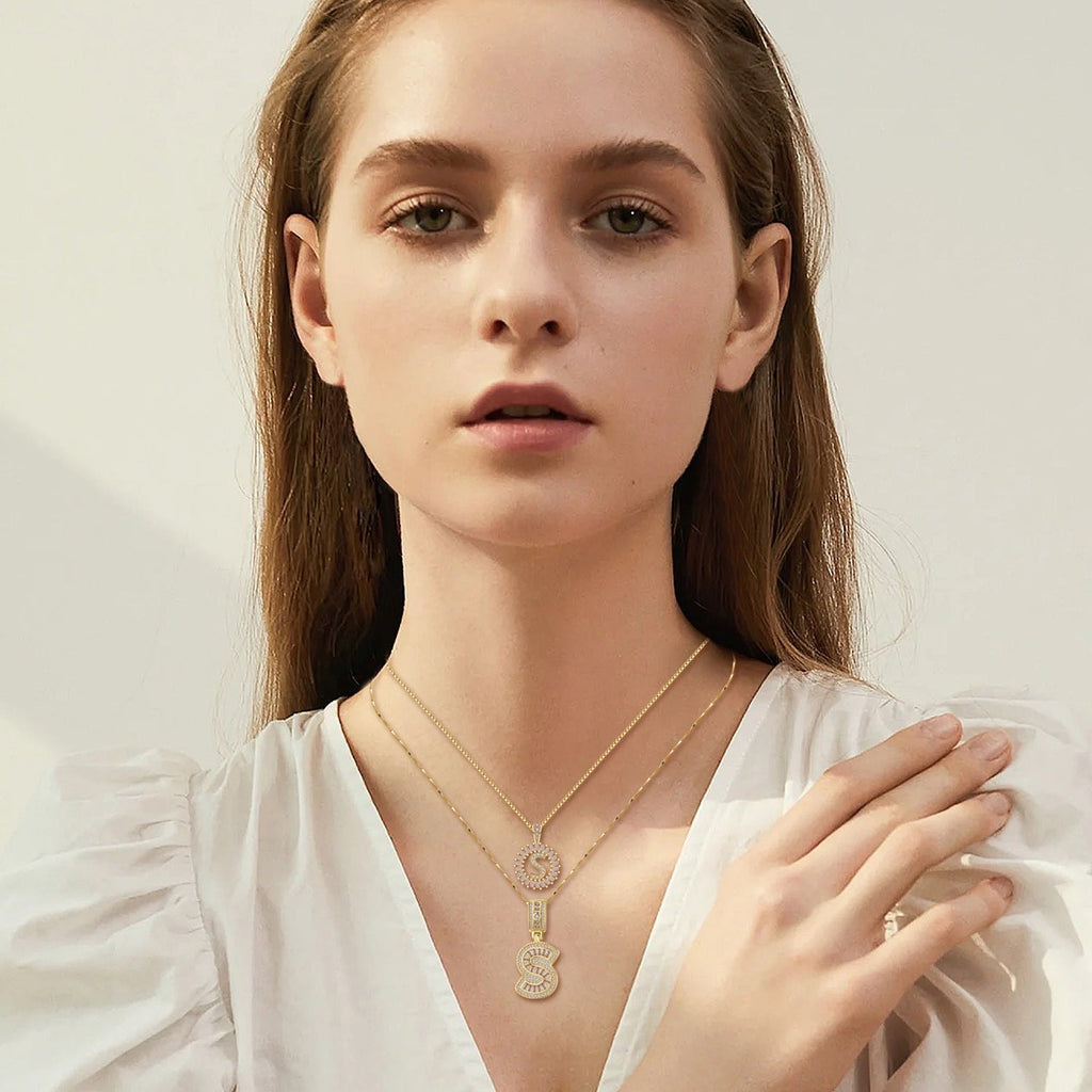 Moissanite Initial Necklace