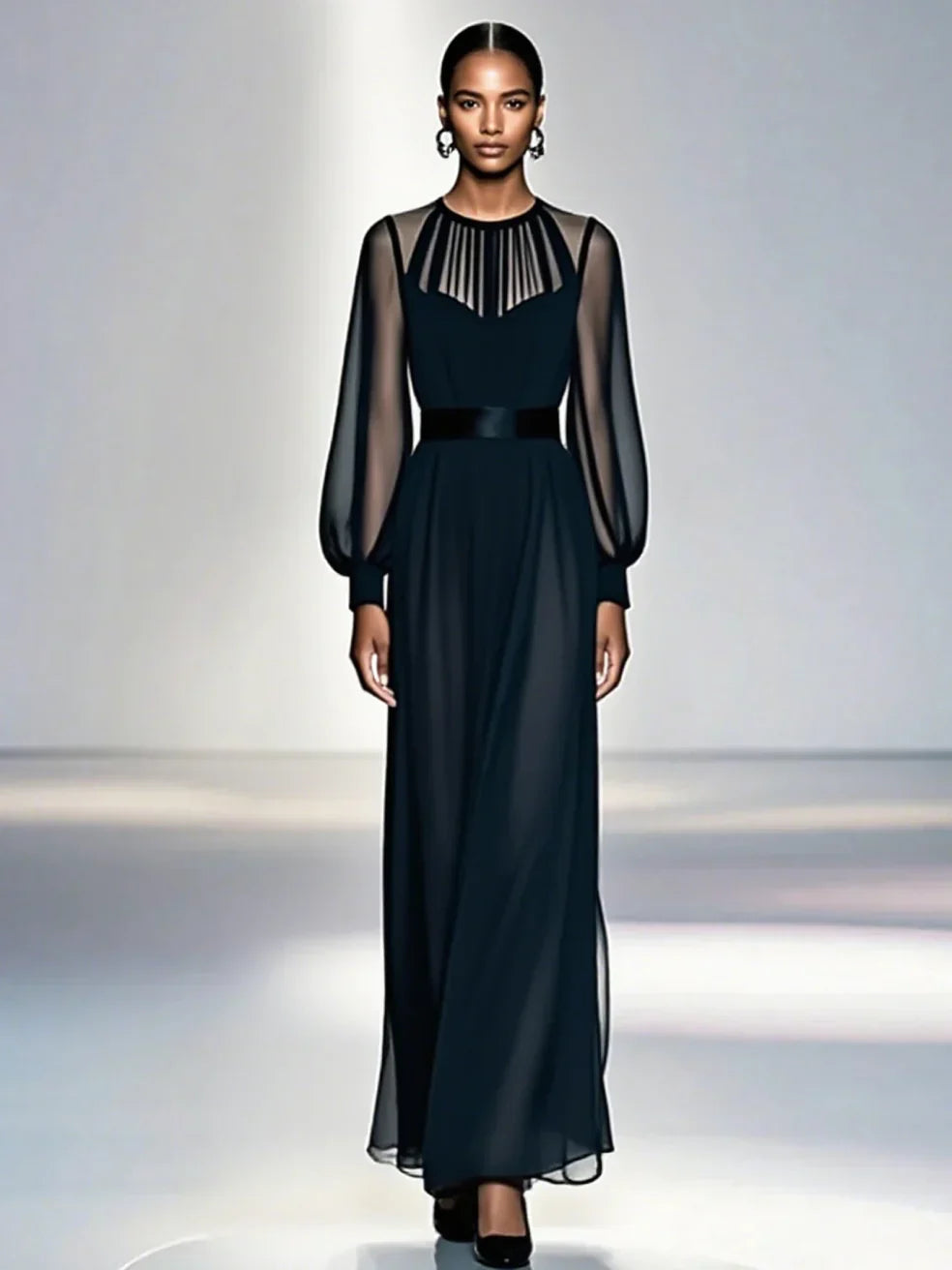 Elegant Flowy Timeless Black Dress