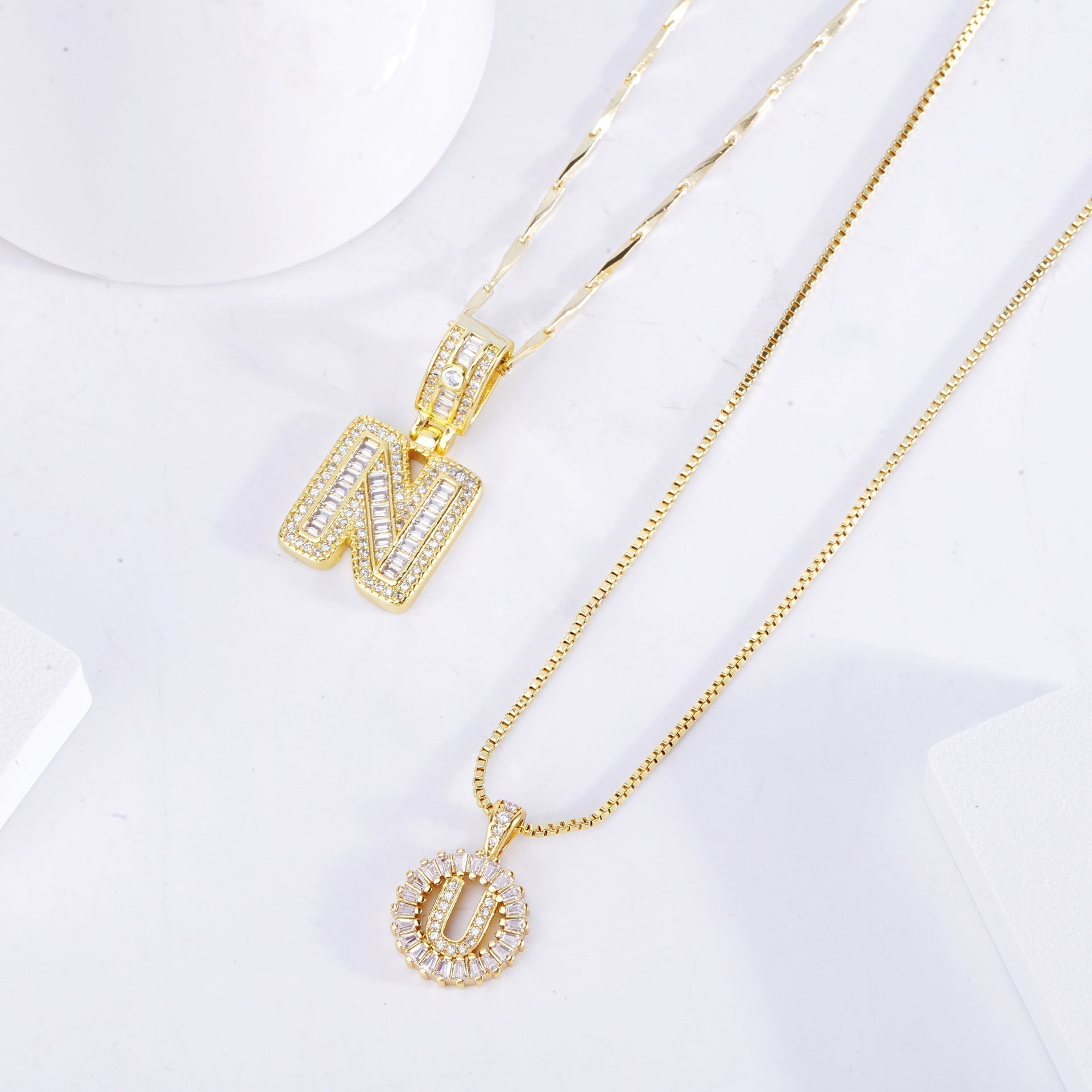 Moissanite Initial Necklace