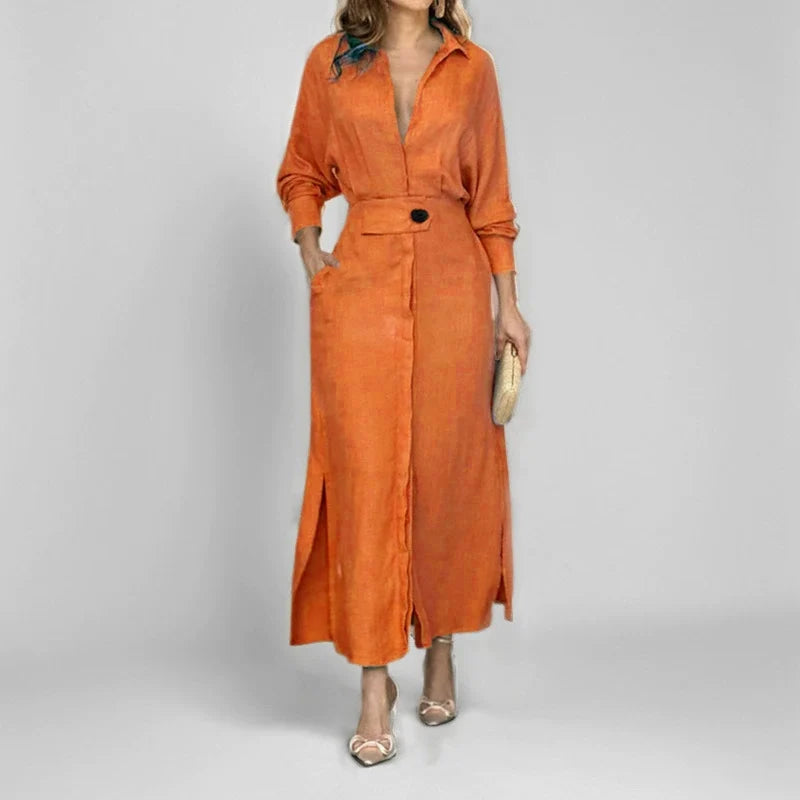 Flowy Maxi Dress Natural Elegance
