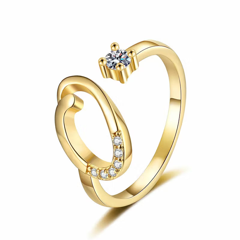 Personalized Initial Heart Ring