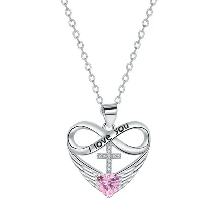 Infinity Heart Birthstone Necklace
