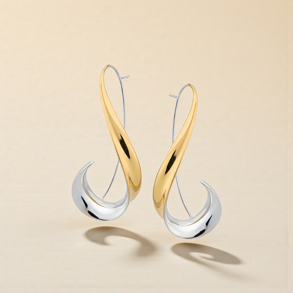 Elegant Two Tone Comfort Earrings