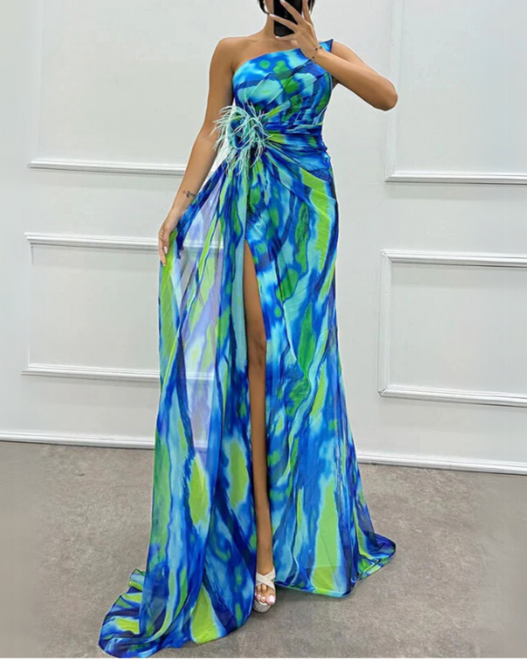 Elegant Vibrant Draped Dress