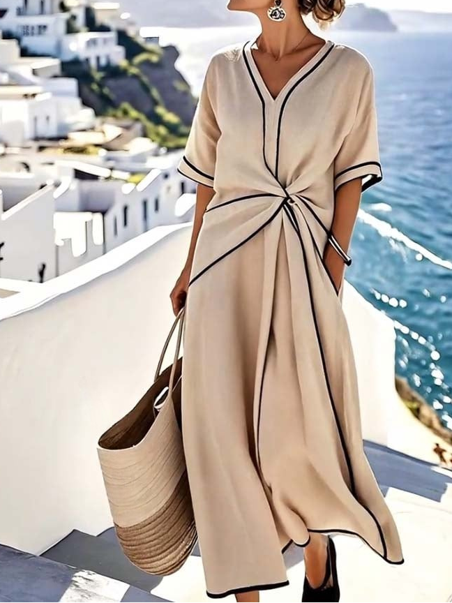Elegant Dress with Flattering Waist and Festive Chic