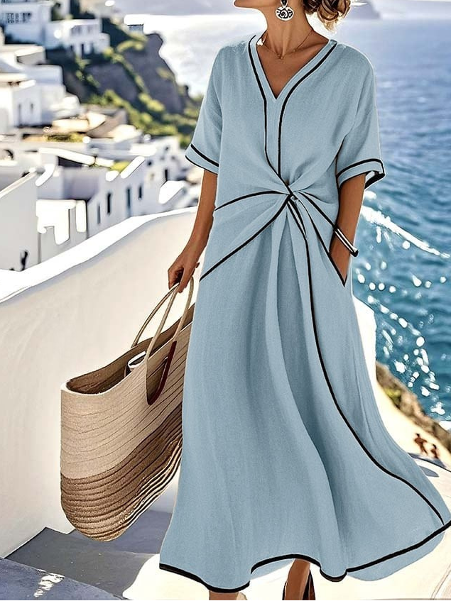 Elegant Dress with Flattering Waist and Festive Chic