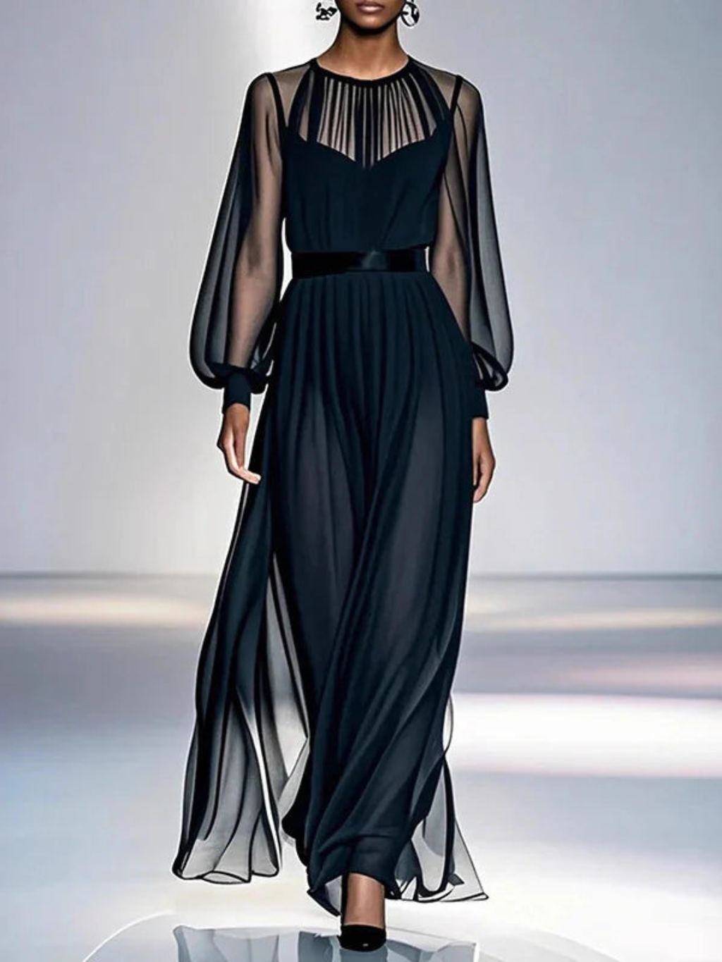 Elegant Flowy Timeless Black Dress