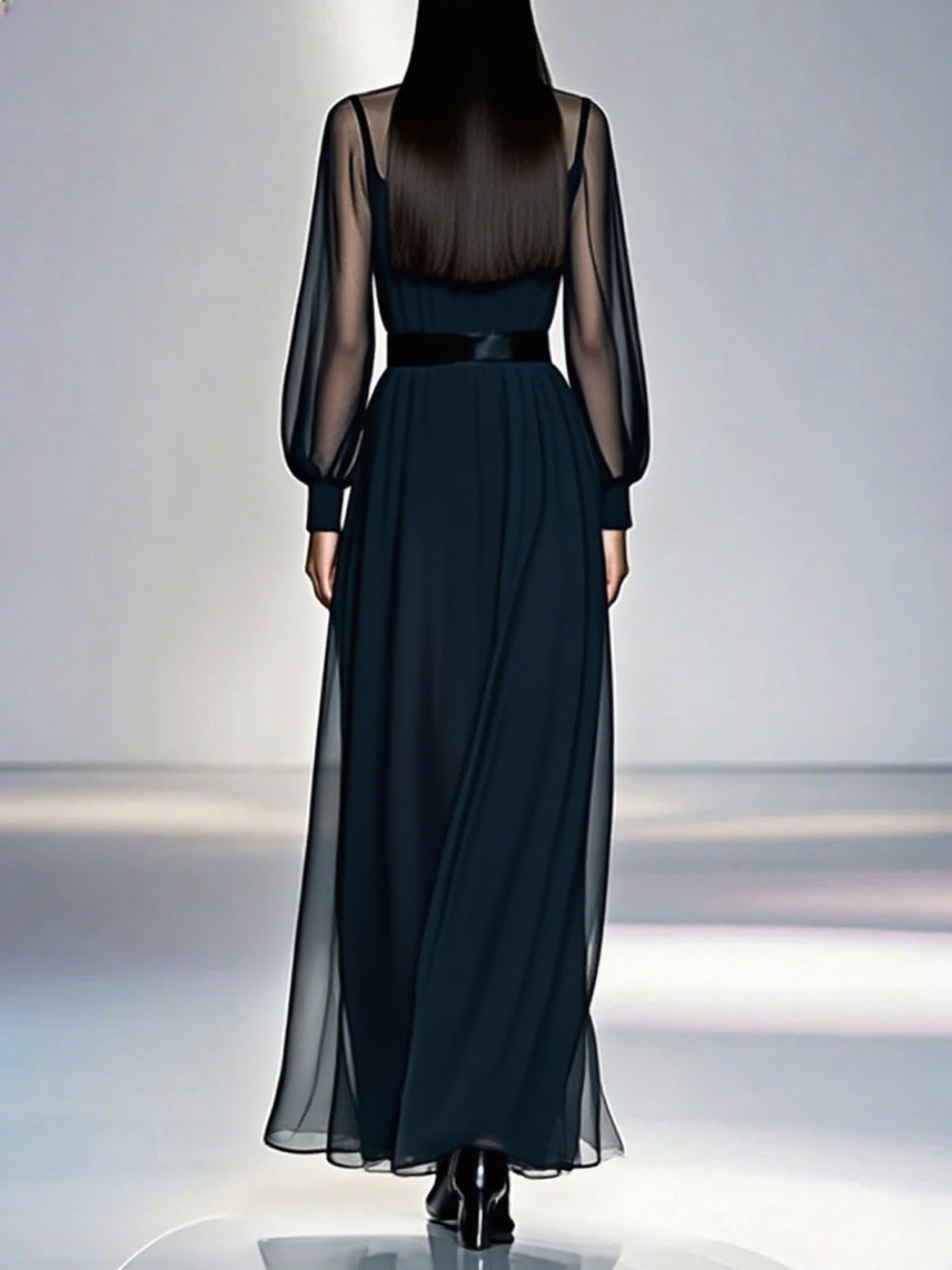 Elegant Flowy Timeless Black Dress