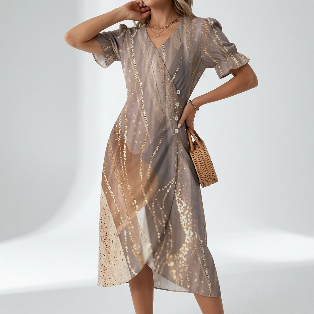 Floral Wrap Dress Summer Elegance