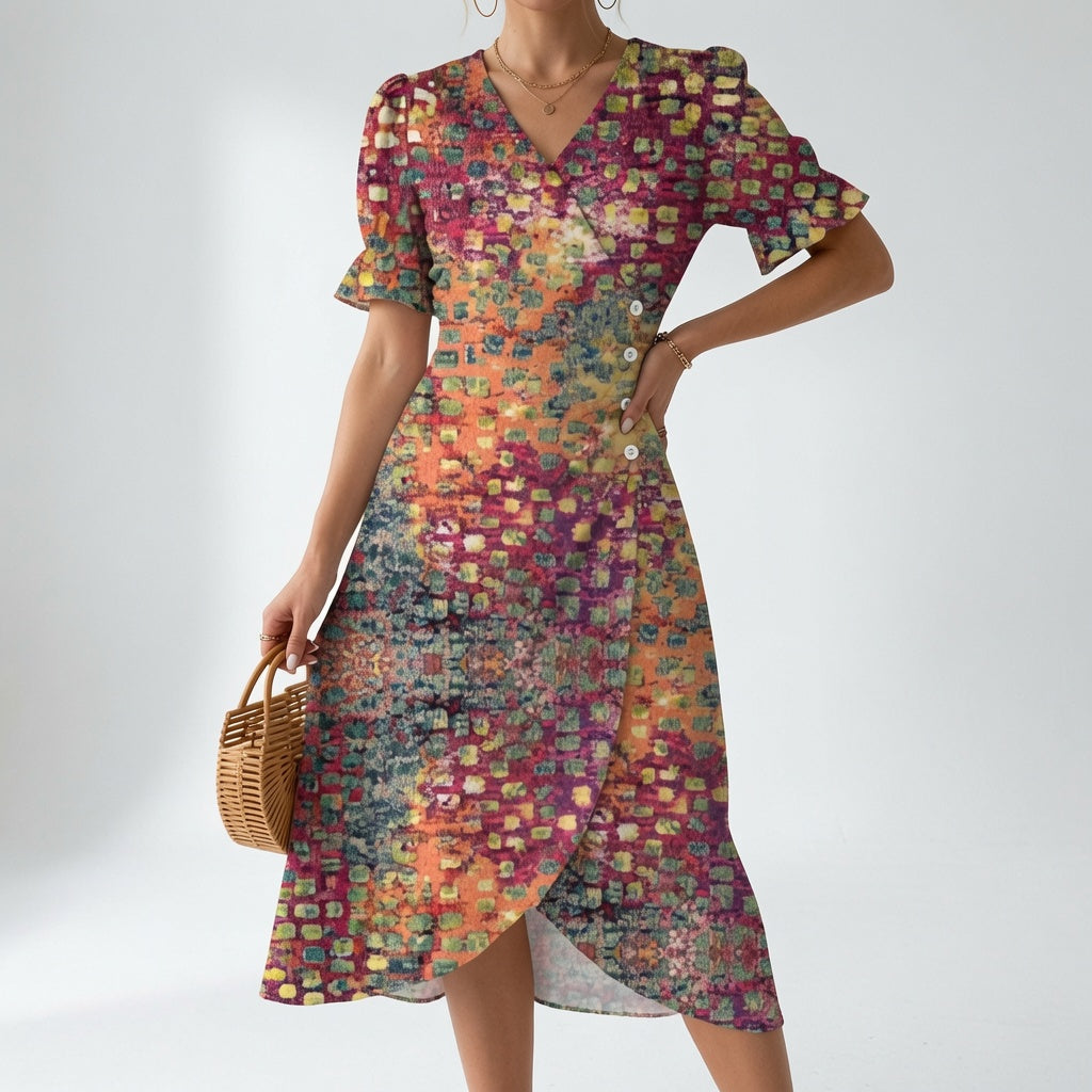 Floral Wrap Dress Summer Elegance
