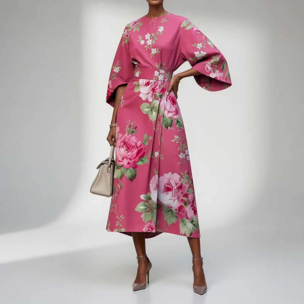Floral Kimono Dress Oriental Grace