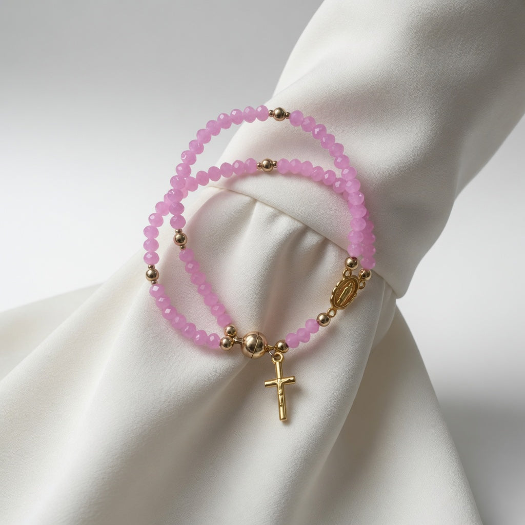Gold Beaded Charm Bracelet Feminine Delicacy