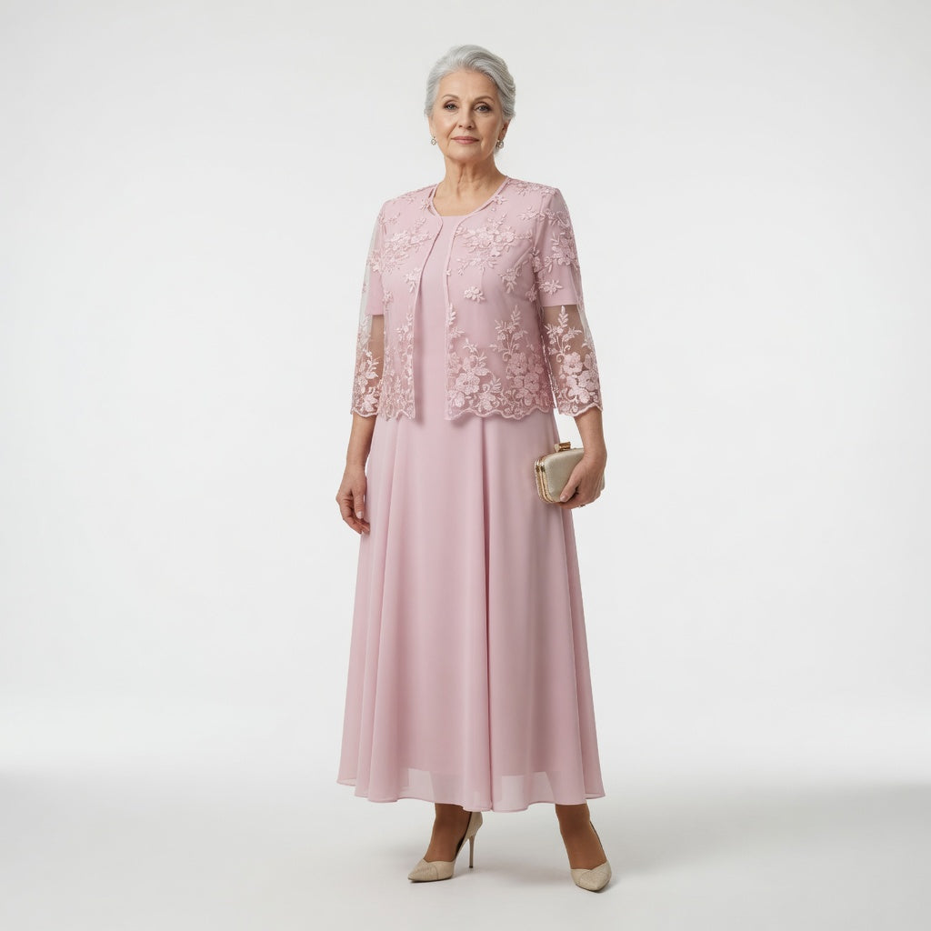 Refined Floral Elegance Formal Maxi Dress