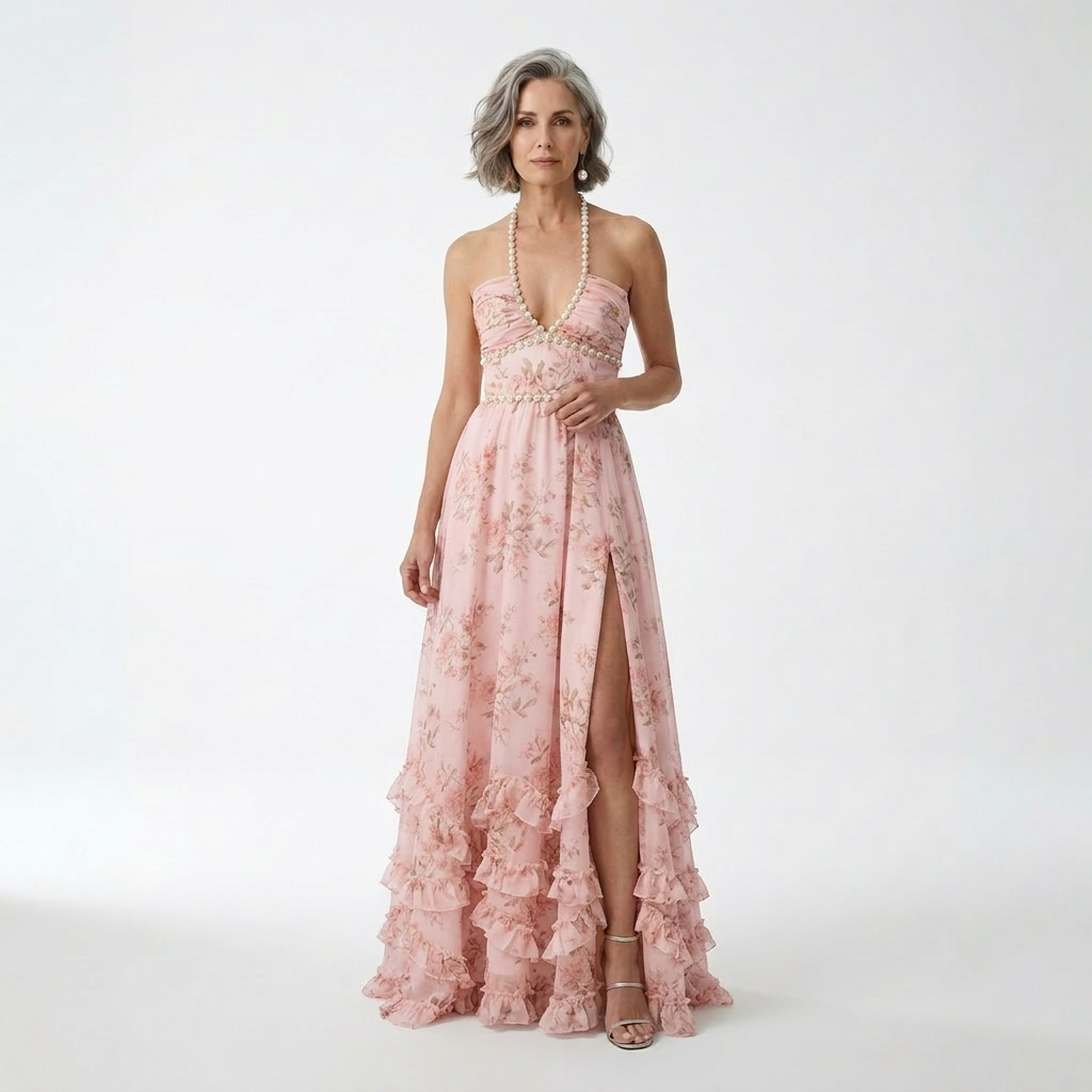 Floral Maxi Dress with Slit Romantic Spirit