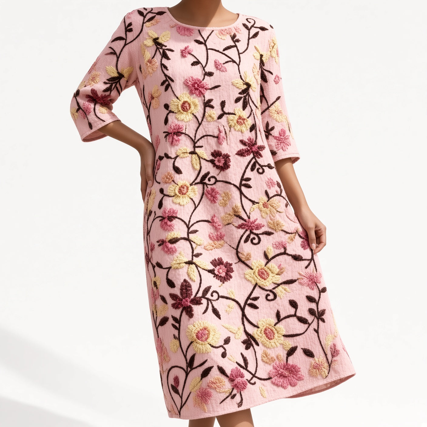 Embroidered Flowy Dress Summer Charm