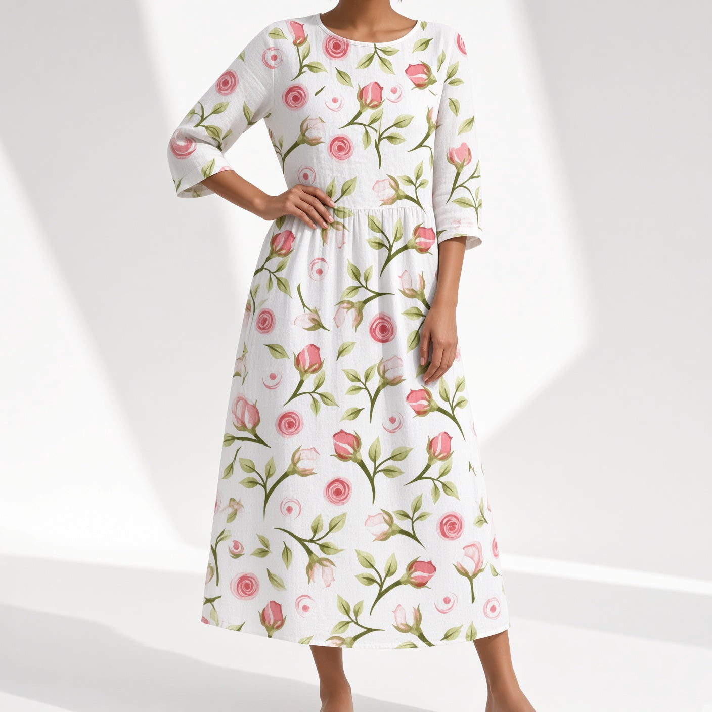 Embroidered Flowy Dress Summer Charm