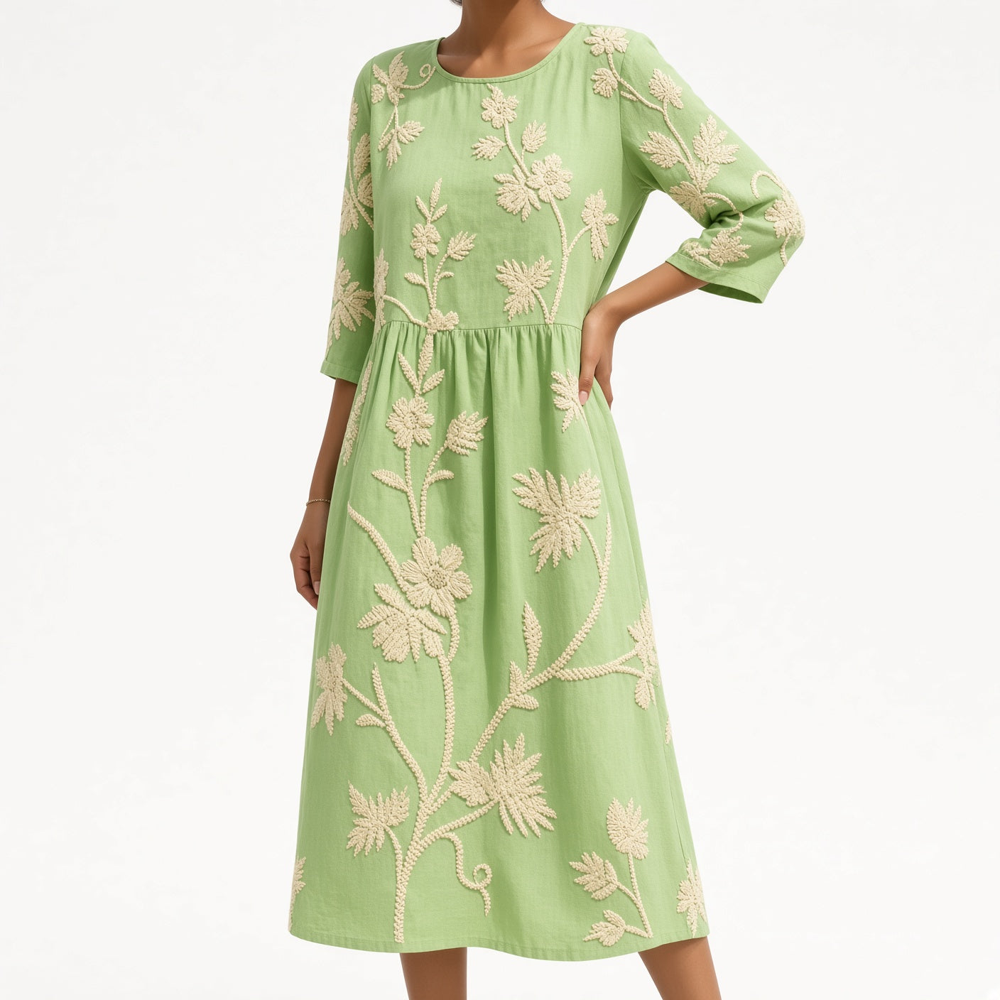 Embroidered Flowy Dress Summer Charm