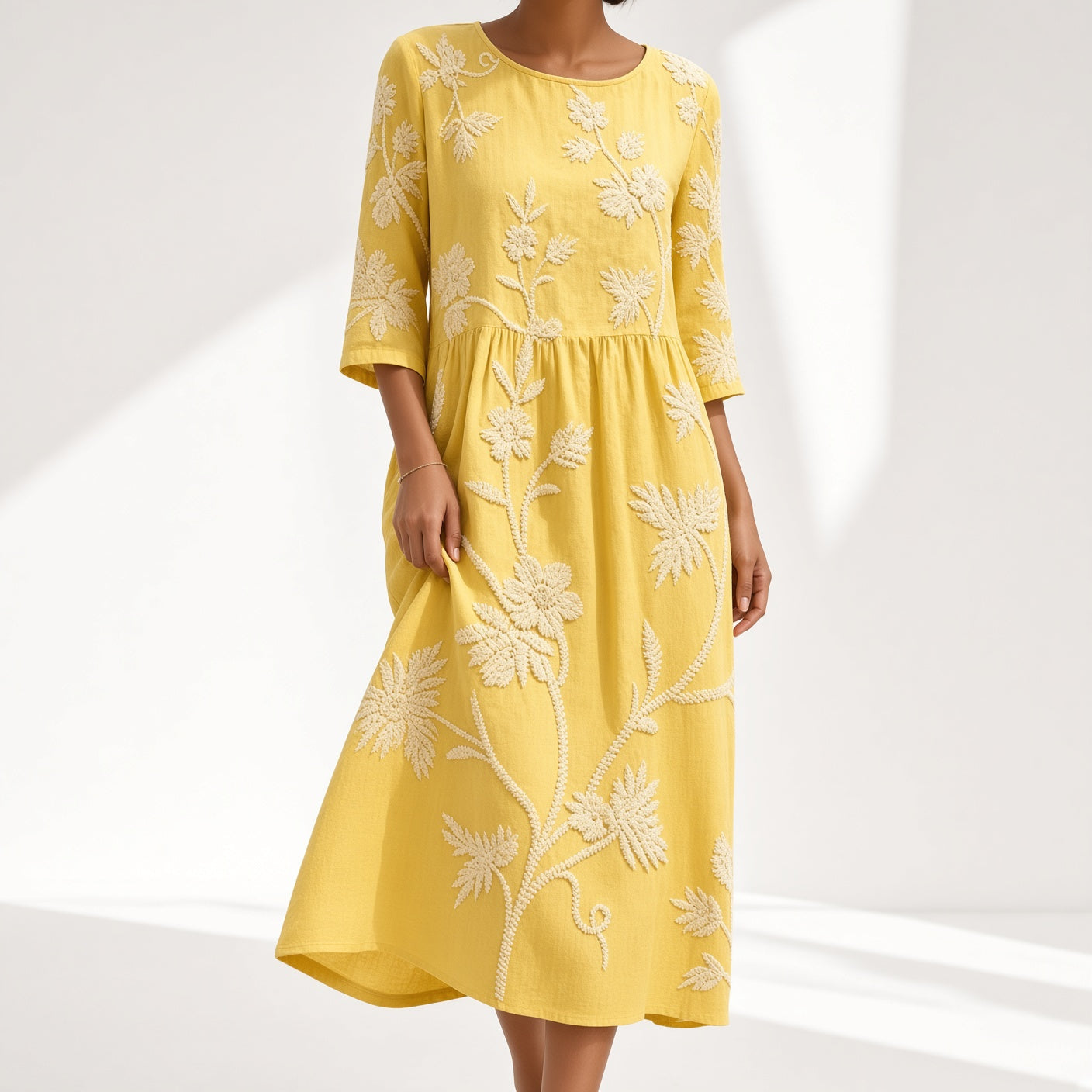 Embroidered Flowy Dress Summer Charm