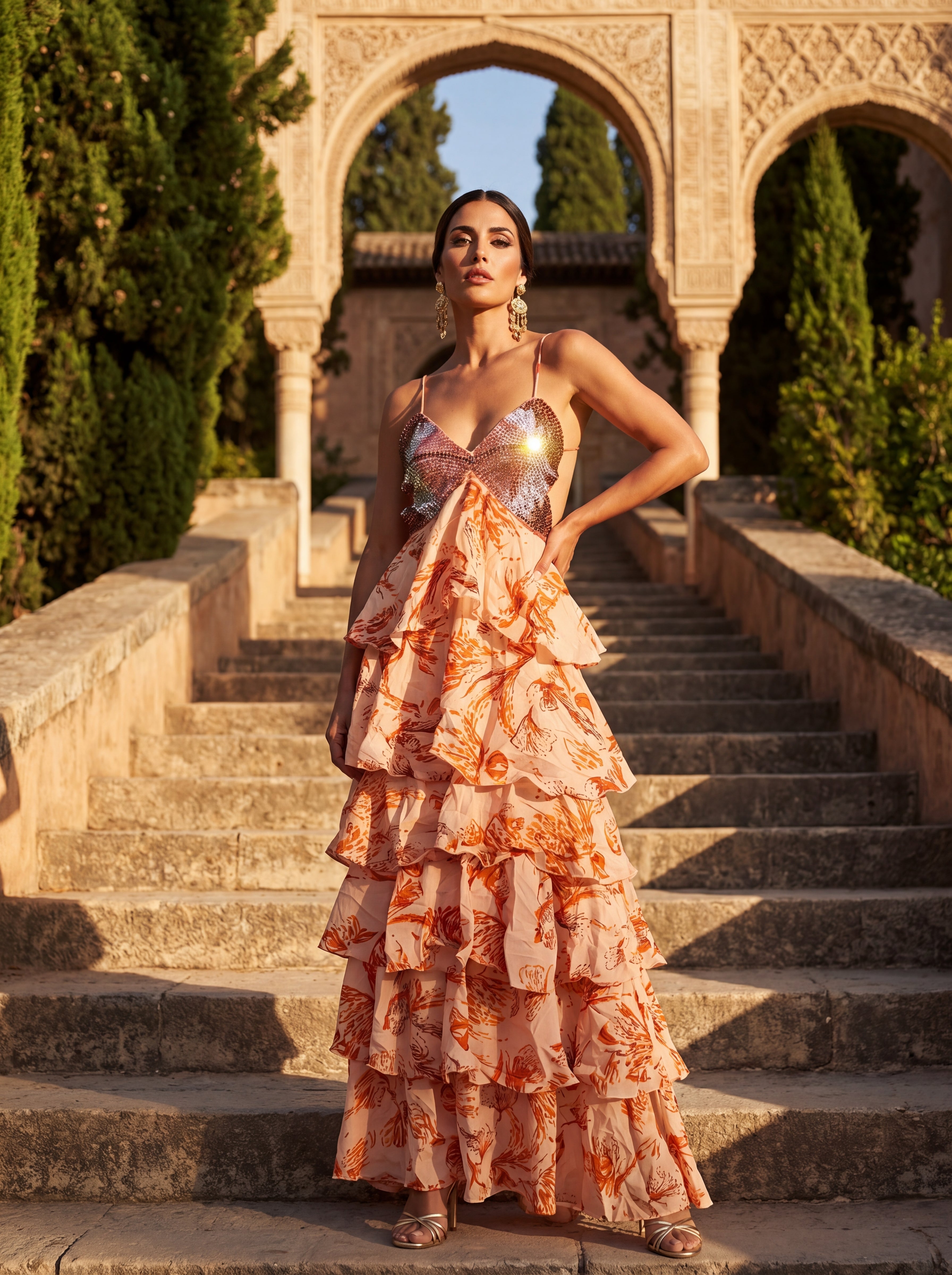 Elegant Silk Dress with Airy Bohemian Cut