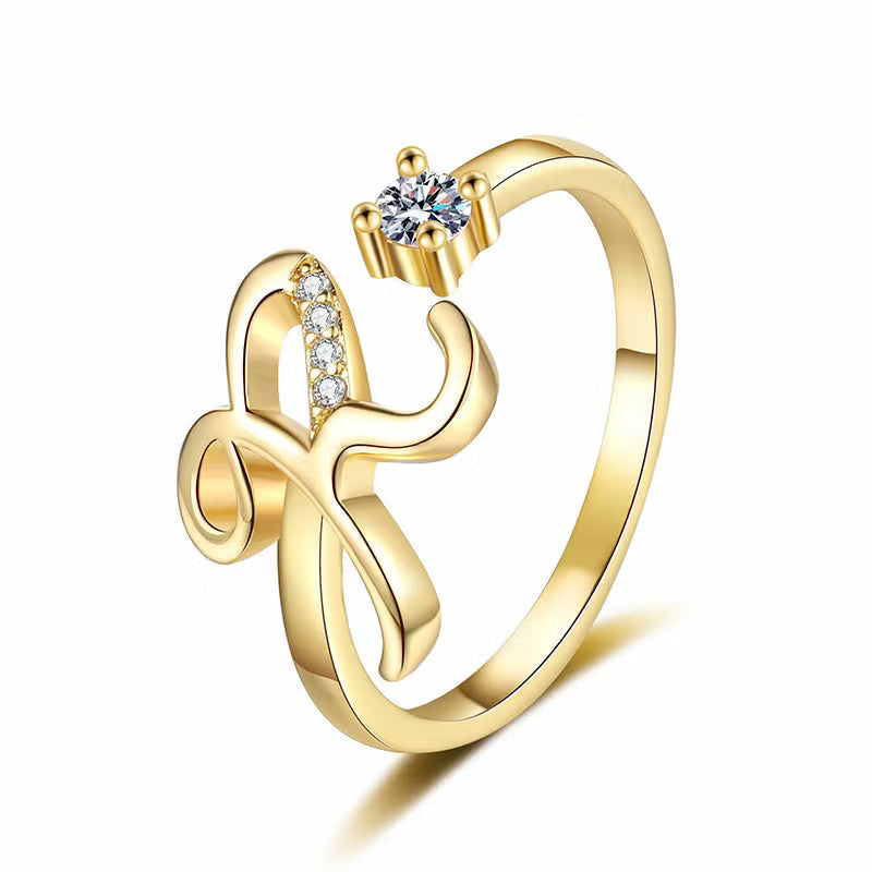 Personalized Initial Heart Ring