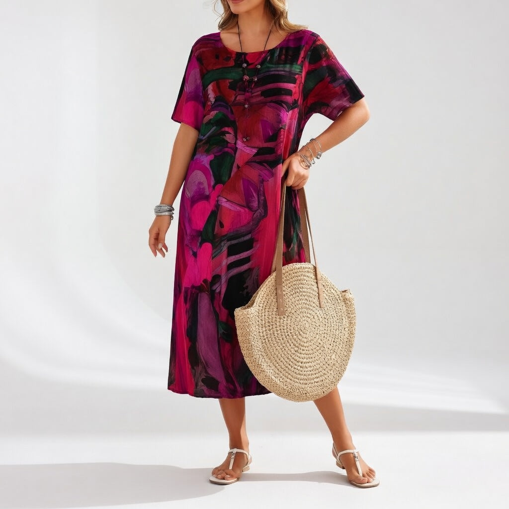 Artistic Maxi Dress Flowy Elegance