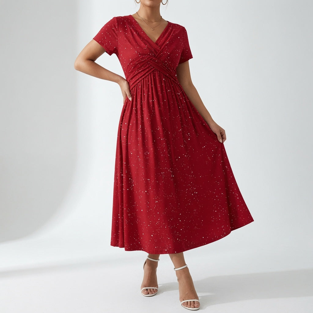 Floral Flowy Dress Romantic Elegance - White