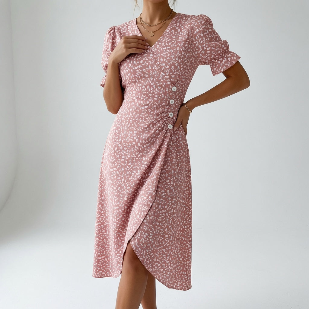 Floral Wrap Dress Summer Elegance