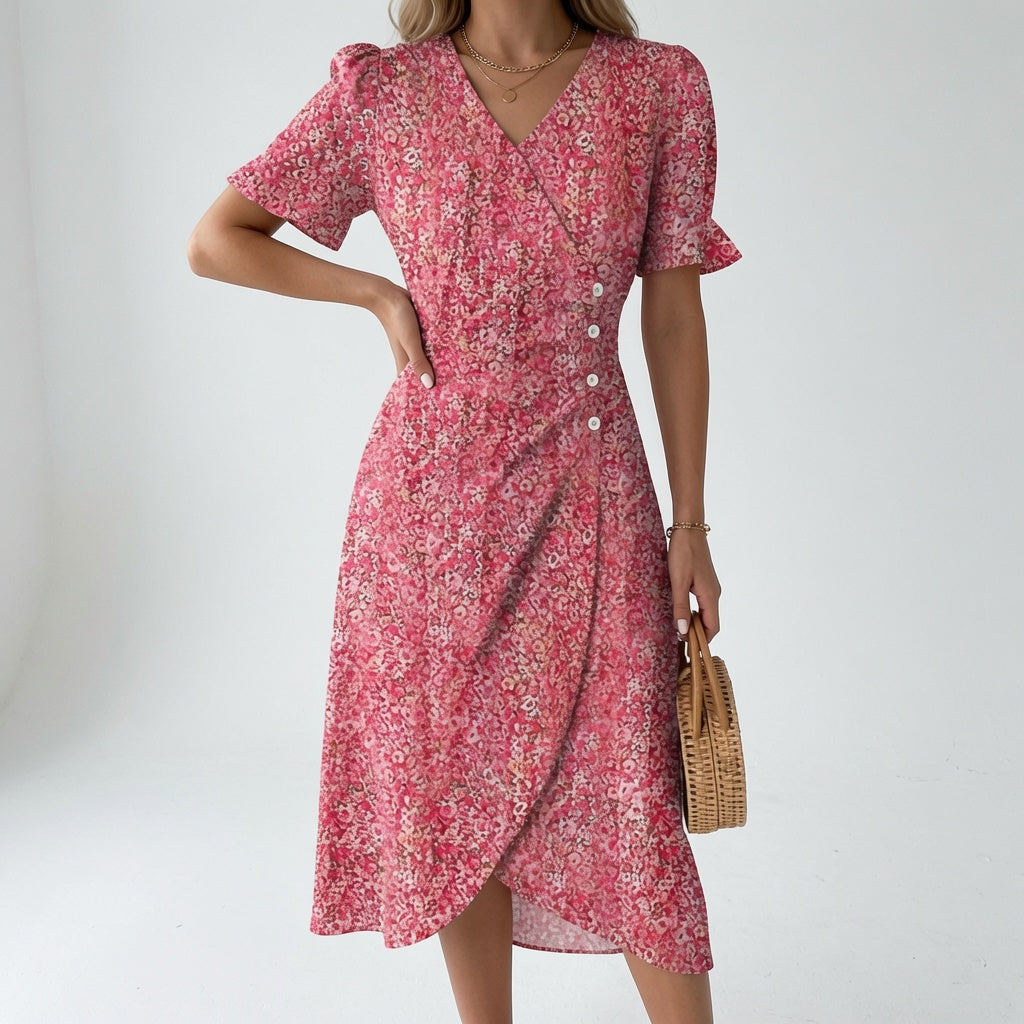 Floral Wrap Dress Summer Elegance