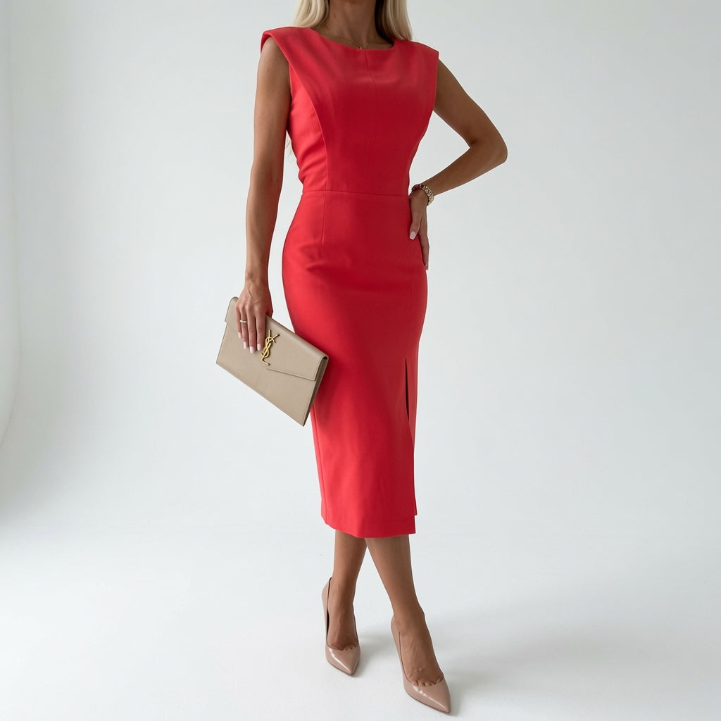 Midi Dress Refined Silhouette Elegance