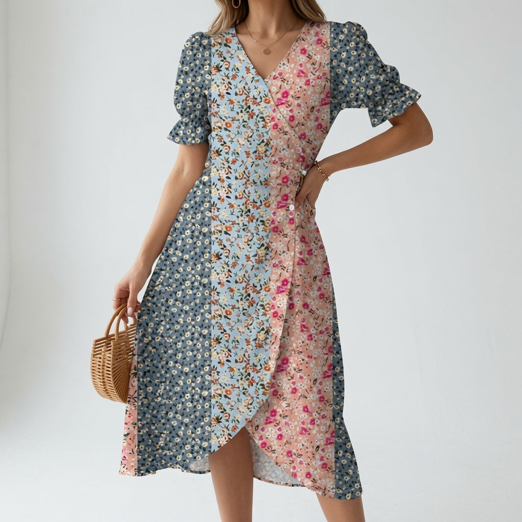 Floral Wrap Dress Summer Elegance