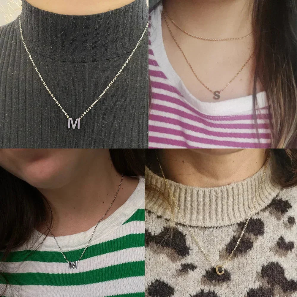 Sparkling Alphabet Pendant Necklace
