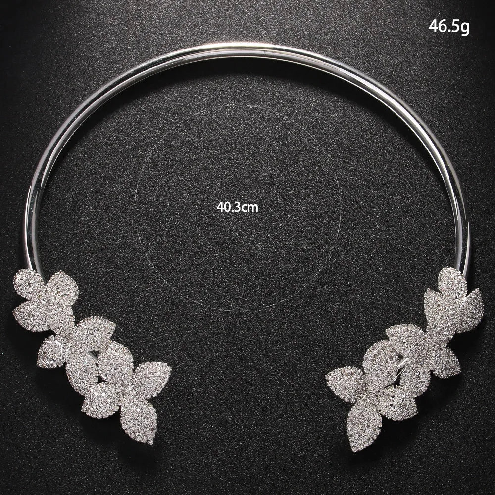 Elegant Crystal Flower Necklace