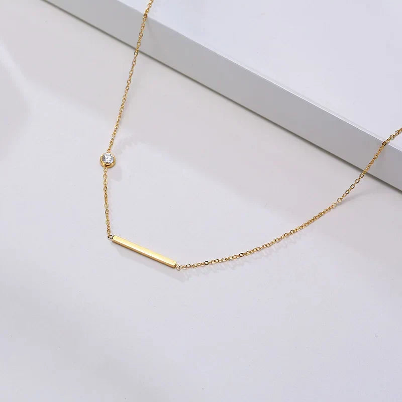 Radiant Side Cross Necklace
