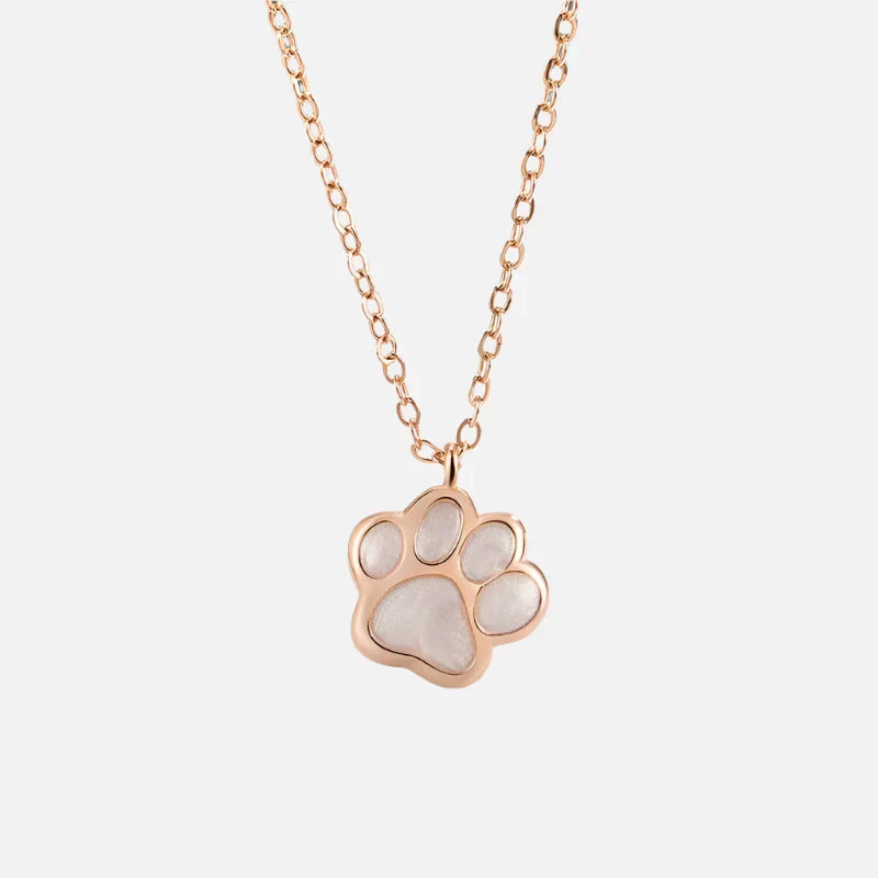Silver Paw Pendant Necklace