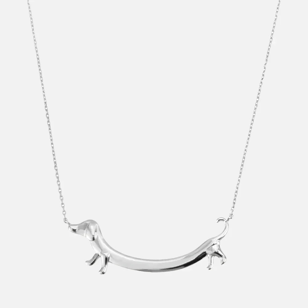 Silver and Gold Dachshund Necklace