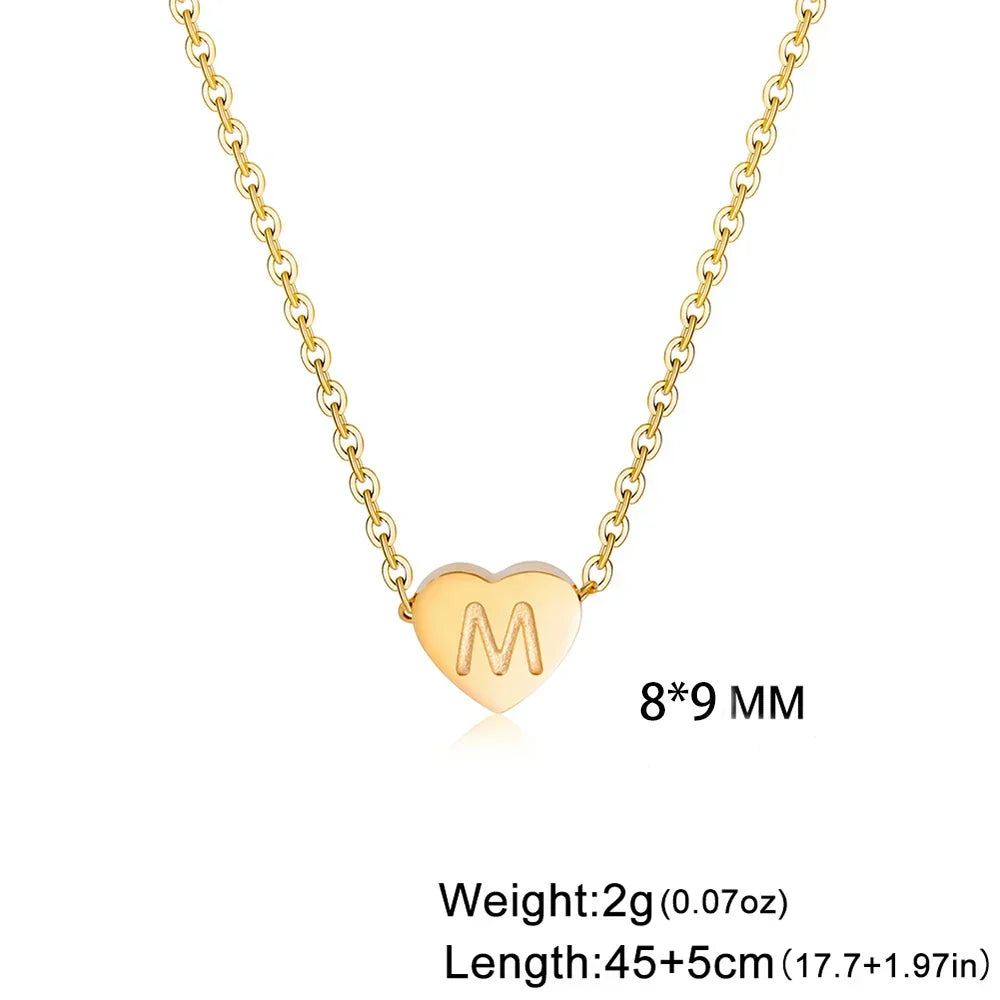 Romantic Heart Initial Choker Necklace