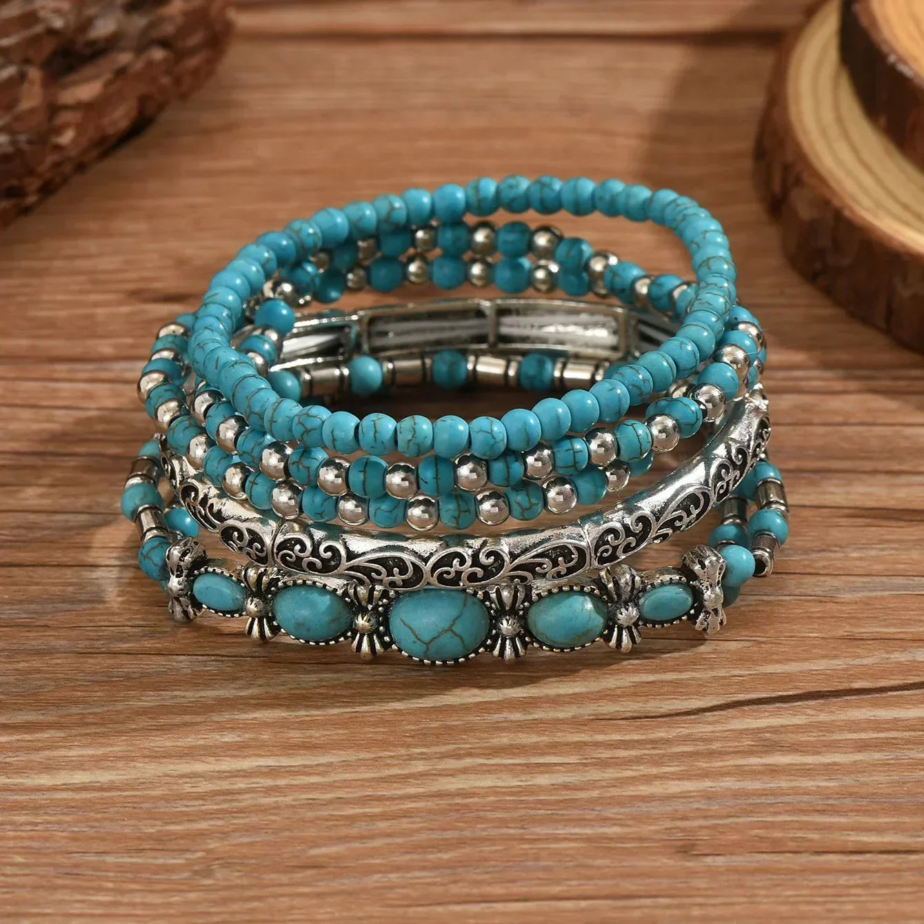 Refined Multi Strand Turquoise Bracelet