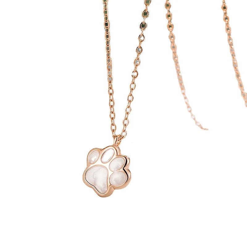 Silver Paw Pendant Necklace