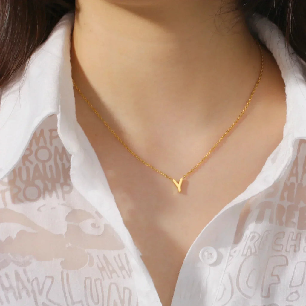 Sparkling Alphabet Pendant Necklace