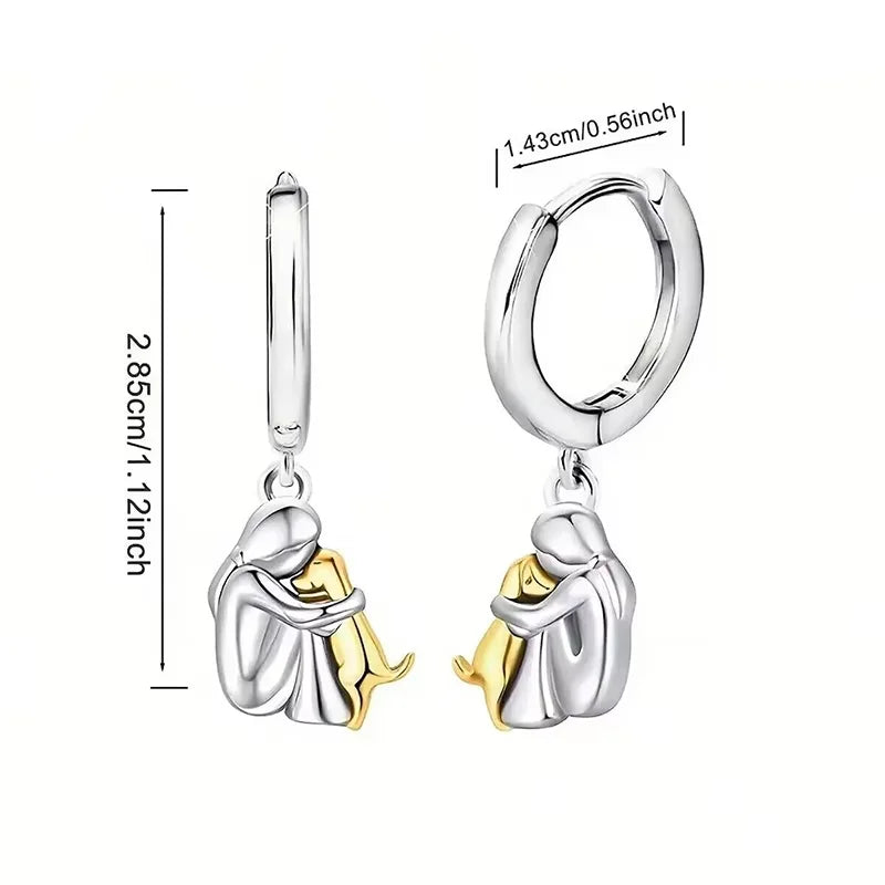 Dog Icon Earrings with Round Clasp