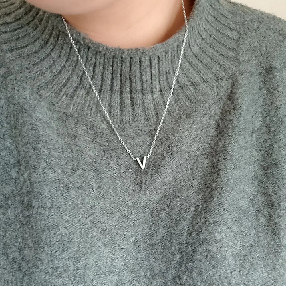 Sparkling Alphabet Pendant Necklace